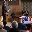 Lee Brice Pays Tribute to U.S. Air Force Major Troy Lee Gilbert During Full Military Honors Funeral Service at Arlington National Cemetery